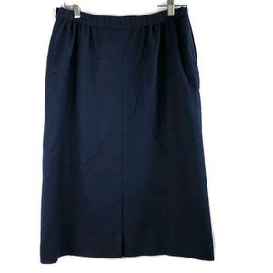 Pendleton Petite SZ 12 Navy Wool Pencil Skirt